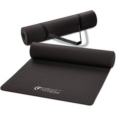 캐리어 스트랩 멀티 두께 컬러 옵션이 있는 Marcy 논슬립 다목적 운동 요가 매트의 서킷 피트니스, Sunset Orange