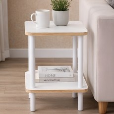라온프리 사각 미니 침대 협탁, 화이트, 1개