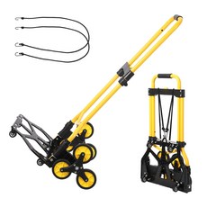 GARVEE 3단 바퀴 접이식 계단카트 운반 핸드 카트 고정 로프 캐리어 바퀴 포함, 옐로우, 1개