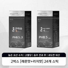 차카 소다수 pH8.5 고방 알칼리성 분말 12개입 개별포장 탄산수 대체 건강 음료, 레몬+리치 2박스(24개)