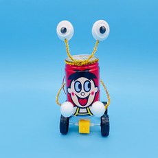 臺灣熱銷 博燃科敎木質益智科敎玩具diy小製作材料包兒童手工模型科學玩具, 旺仔機器人材料包（罐需自備）, 1個