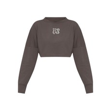 팜엔젤스 로고 프린트 크롭 스웨트셔츠