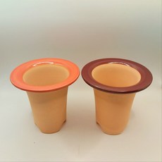 난화분 풍란화분 창분 칼라 유약테분 풍란분 3호 2SET 부귀란(재배분), 2개, 브라운 레드