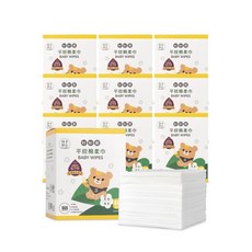【妙妙熊-官方直營】 平紋棉柔巾(80張/盒) 乾濕兩用巾, 12個, 80張, 205g