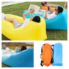 (강군상점) 에어 빈백 1인용 캠핑 공기쇼파 휴대용소파 이동소파 야외 에어소파 공기주입식 에어매쉬, 블루, 오렌지,블루