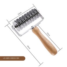 파이 롤러 컷팅 절단기 제빵 조리기구 커터기 반죽 오크 손잡이 피자 펀치, 1개, 2_오크 손잡이 피사라 네트 롤러 칼
