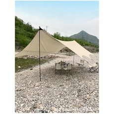 ELSECHO 캠핑 선쉘터 대형 방수 자외선차단 텐트, 베이지색