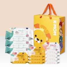 K-MOM 嬰幼兒濕紙巾萬用禮盒 Dermatest認證 USDA種子油 新生兒滿月禮, 1個