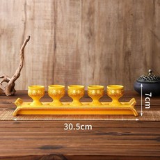 家用仙家供酒杯供水杯仙字招財蓮花佛堂擺件用品, 1個, 黃色 蓮花桶杯,一個杯 不帶底座