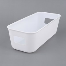 비양네 직사각 화이트 수납함 소품함, 1개