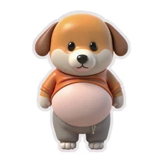 강아지 뱃살 말랑스티커 문콕방지1+1, 비글, 2개