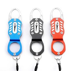 낚시줄끼우기 그리퍼 낚시 피쉬 립 그립 접이식 클램프 도구 고정 로프 포함, Black, 1개