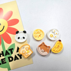 글로우엘 냉장고자석 귀여운 동물 음식 인테리어 현관문자석 세트 6p