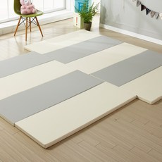 니두스 논슬립 폴더매트 커버 아기 놀이매트 층간소음매트 4단 5단, (1+1) 논슬립매트_크림그레이