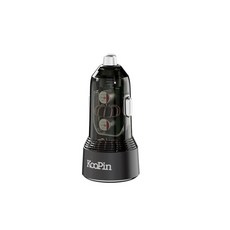 KooPin 65W 雙TypeC 鋁合金快充車用充電器, 黑色