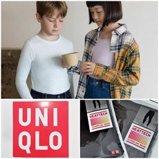 유니클로 베스트셀러 KIDS히트텍U넥T(긴팔) 키즈 히트텍 겨울용 따뜻한 티셔츠