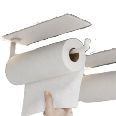 아롱달협력사 밀착고정 마그네틱 키친타올 거치대 다용도 자석 거치대, 1개, 밀크화이트 2개세트