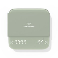 Coffee map方鏡 SQUARE MIRROR電子秤咖啡秤 黑墨蘭迪綠 義式手沖自動水粉比鋼化玻璃0.1g鏡面電子秤, 1個, 小方鏡-墨蘭迪綠104.5*104.5