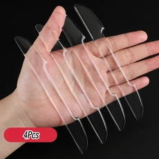 자동차 도어 투명한 충돌 방지 보호대 바 스티커 Rearew 뷰 미러 커버 보호 StripSide Edge Protection Guards, 03 J01-Transparent, 1개