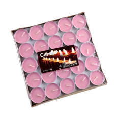 【現貨秒發 無煙無味】蠟燭 小蠟燭 拜拜蠟燭 長效燃燒 無煙蠟燭 小蠟燭燭台 浪漫氣氛 鋁殼蠟燭 無香蠟燭 溫茶蠟燭, 1個, 圓型蠟燭 粉色【1入】 滿50入贈盒裝, 30ml, 無味