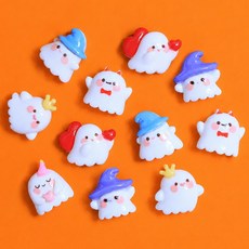 유령 파츠 할로윈 미니 50개 데코덴 탑꾸 슬라임 키캡 레진 공예 재료 귀여운 고스트 캐스퍼 diy 대용량 도매 단체 수업 재료