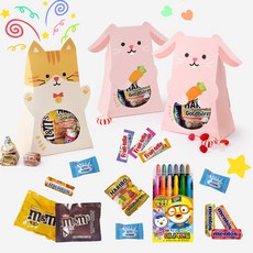어린이집 생일 답례품 뽀로로색연필 12색 간식세트 유치원 생일선물, 야옹이, 1세트