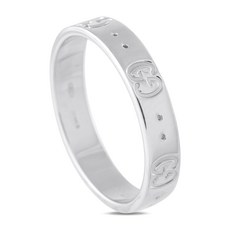 구찌 중고 아이콘 GG 18K 화이트 골드 링