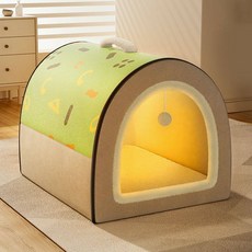 대형견 강아지용 보온하우스 방한 외부보호 텐트, 1개, B. 그린프린팅하우스는 바람이 잘 통하지 않고 따뜻해요