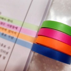 다꾸 입문 고급 떼어쓰는 얇은 다꾸용 반투명 형광 테이프 2롤 취미 준비물 추천, (4)핑크2롤