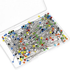 200개의 재봉 핀 스트레이트 원단 알필레르 드 코스투라 원단용 퀼팅 핀과 컬러 헤드 프로젝트 의류 보석 DIY 장식 공예용 스틱, 200개의 재봉 핀 스트레이트 원단 알필레르 드 코스투