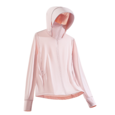 戶外運動防曬外套 UPF50+冰感透氣連帽外套, W10T7030女-冰霧粉, XL