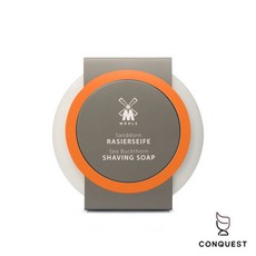 CONQUEST 德國 MUHLE RN2SD Sea Buckthorn 柑橘刮鬍皂，搭配陶瓷皂碗，享受豐盈刮鬍泡, 1個, 65g