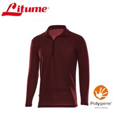 Litume 意都美 男 刷絨彈性拉鍊保暖衣 抑臭 快乾