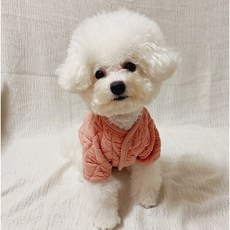 스타일독 강아지옷 누빔 깔깔이 가디건, 1개, 핑크