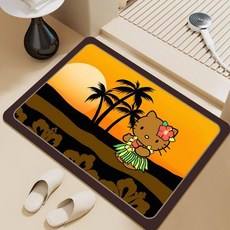 욕실 레트로 실리카 흡수 미끄럼방지 발매트, 1개, 블랙 스킨 캣 11