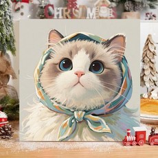 모던시스터즈 DIY 그림 그리기 세트 20*20 힐링 동물 유화 고양이 그림 취미, 1.화이트 캣, 1개