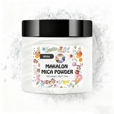 NTWJNJY Cyan MakalON 온 미카 파우더 안료 50g/병 밝은 색상의 미카 파우더 에폭시 수지 네일 아트 비누 만들기 페인팅 타이 염료 텀블러 슬라임, 화이트