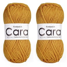 미소털실 카라 뜨개실 90g, 921 머스터드, 2개