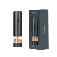 엘루나로 충전식 자동 전동 소금 후추 그라인더, 1개, 블랙, 60ml
