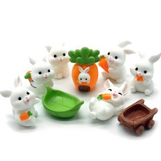 FORES 水族箱迷你公仔咖啡廳裝飾室內裝飾模型 9種組, 兔子農場