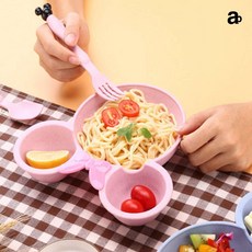 유아 어린이 식판 세트 간식 아기 어린이집 유치원 유아식판, 4귀요미식기-민트