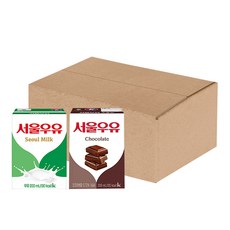 서울우유 멸균우유 2종 (흰우유24개+초코12개), 200ml, 36개