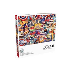 버팔로게임즈 직소퍼즐 - Kate Ward Thacker - 올 아메리칸 콜라주 - 성인용 500피스 직소 퍼즐 다채로운 퍼즐 - 정밀 컷 조각 아름다운 삽화 및 몇 시간 동, 버팔로게임즈 직소퍼즐 - Kate Ward Thacke