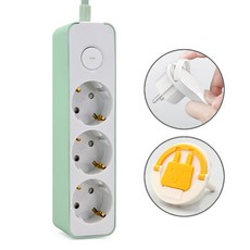 러그박스 고용량 절전 스위치 멀티탭 3구 3500W, 민트, 1개, 1.5m