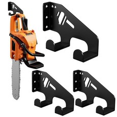 XZHXFX 체인톱 행거 벽 마운트 - 차고 정리용 튼튼한 체인톱 홀더 보관 창고 오거나이저 보호 패드가 있는 체인톱 랙 차고 도구 3팩, 블랙 3팩
