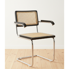 [당일출고] 라탄 원목 암체어 라탄의자 세스카 체어 카페의자 인테리어의자, 1개, 블랙