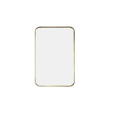 Funerom 19.8x30cm(7.8x11.8인치) 플라스틱 프레임 직사각형 욕실 아크릴 거울 화장실 농가용 모던 장식, 골드
