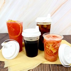 다회용 리유저블 컵 + 스트로우프리 뚜껑 세트, 20개, 500ml