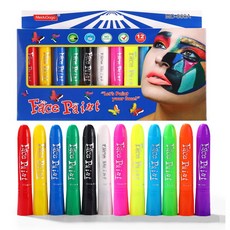 코스프레+할로윈 설날 선물 12색 인체페인트 세트, 한 상자에 12가지 색상