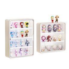 壁掛透明玩具展示盒 防塵公仔收納盒 多層置物架, 壁掛展示盒【白色】小號, 1個